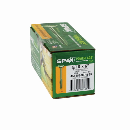 Spax Wood Screw, 6 in, Washer Head 4581820801525